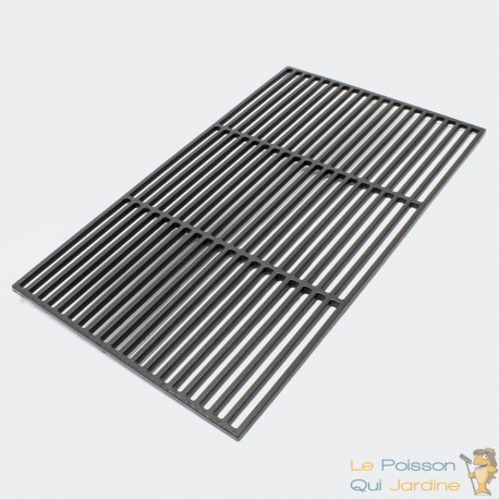 Grille de barbecue rectangulaire en fonte : 67 x 40 cm