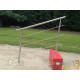 Rampe d'escalier sur pied 100 cm en inox 3 barres. Main courante -