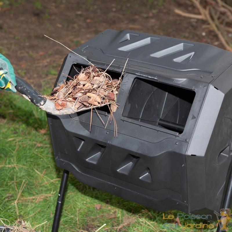 Composteur de 160 litres pour jardin. Système rotatif