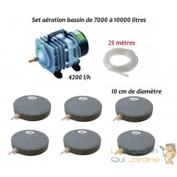 Set aération 6 disques bassin de jardin de 7000 à 10000 litres