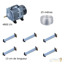 Set Aération Bassin 4800 l/h 6 Diffuseurs 13 cm De 10000 À 15000 Litres