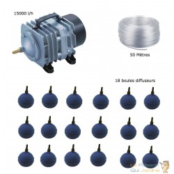 Set aération bassin de jardin 18 boules de 25000 à 30000 litres