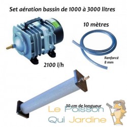 Set Aérateur Bulleur Bassin De Jardin De 1000 À 3000 L. Pompe à air bassin + accessoires