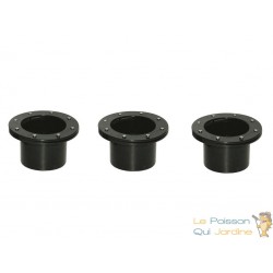 Lot de 3 connecteurs bâche VIS INOX passe paroi PVC 50mm pour bassin