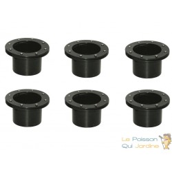 Lot de 6 connecteurs bâche - passe paroi PVC 40 mm pour bassin de jardin