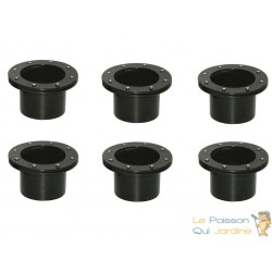 Lot de 6 connecteurs bâche - passe paroi PVC 50 mm pour bassin de jardin