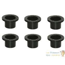 Lot de 6 connecteurs bâche - passe paroi PVC 63 mm pour bassin de jardin