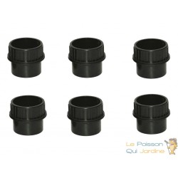 Lot de 6 passe parois À VISSER PVC 40 mm pour bassin et étang