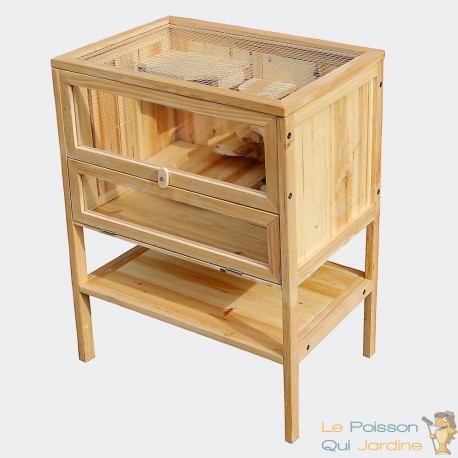 Petite cage en bois pour Hamster ou autres rongeurs. Sur pieds