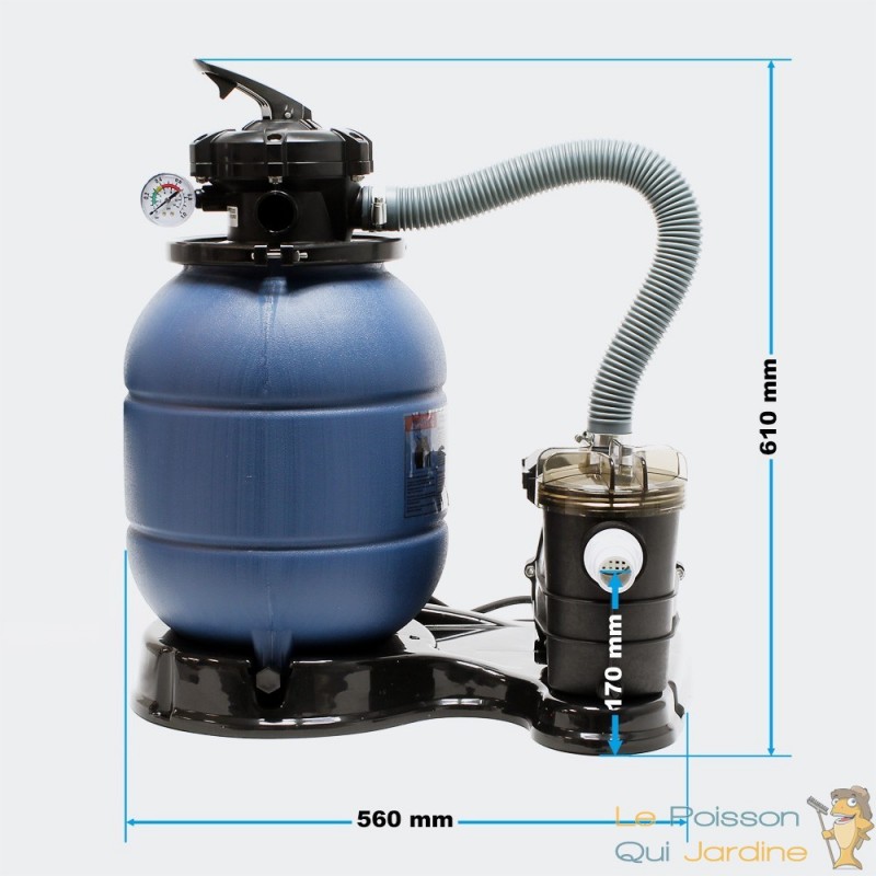 Pompe à Filtre à sable et particules Cuve filtrante Pool Piscine Hors-sol  Filtration - 600 W 17000 l-h HB055