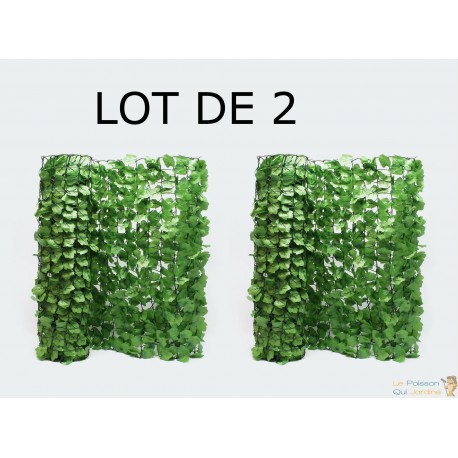 Lot De 2 Brises Vues - Clôture Feuillue - 3m De Long - 1 Mètre De Haut