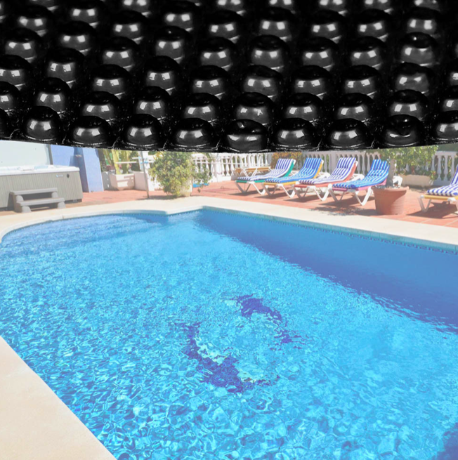 Bâche Couverture Piscine Ronde à Effet Isolant - Noire. Diamètre 5 m