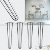 4 Pieds De Table, Couleur Acier, 45 cm haut. Design Loft, Industriel
