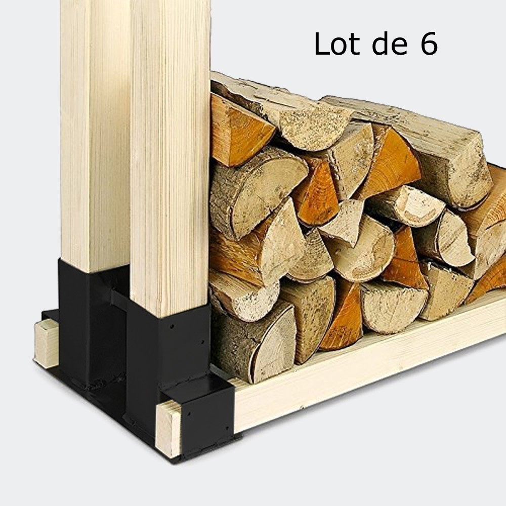 6 Range-Bûches, Supports En Métal, Pour Rangement Du Bois De