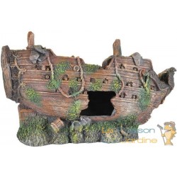 Bateau décoration pour aquarium : 26 cm de long