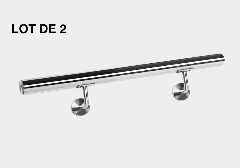 Lot De 2 Rambardes 70 cm En Acier Inoxydable. Rampes D'Escalier Ou Mains Courantes