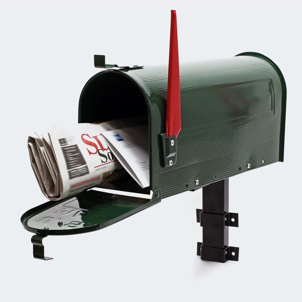 Boîte Aux Lettres, Style Américaine, Verte, Avec Support Mural