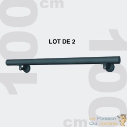 Lot de 2 Rambardes 100 cm Grises Anthracite. Rampe D'Escalier Ou Main Courante