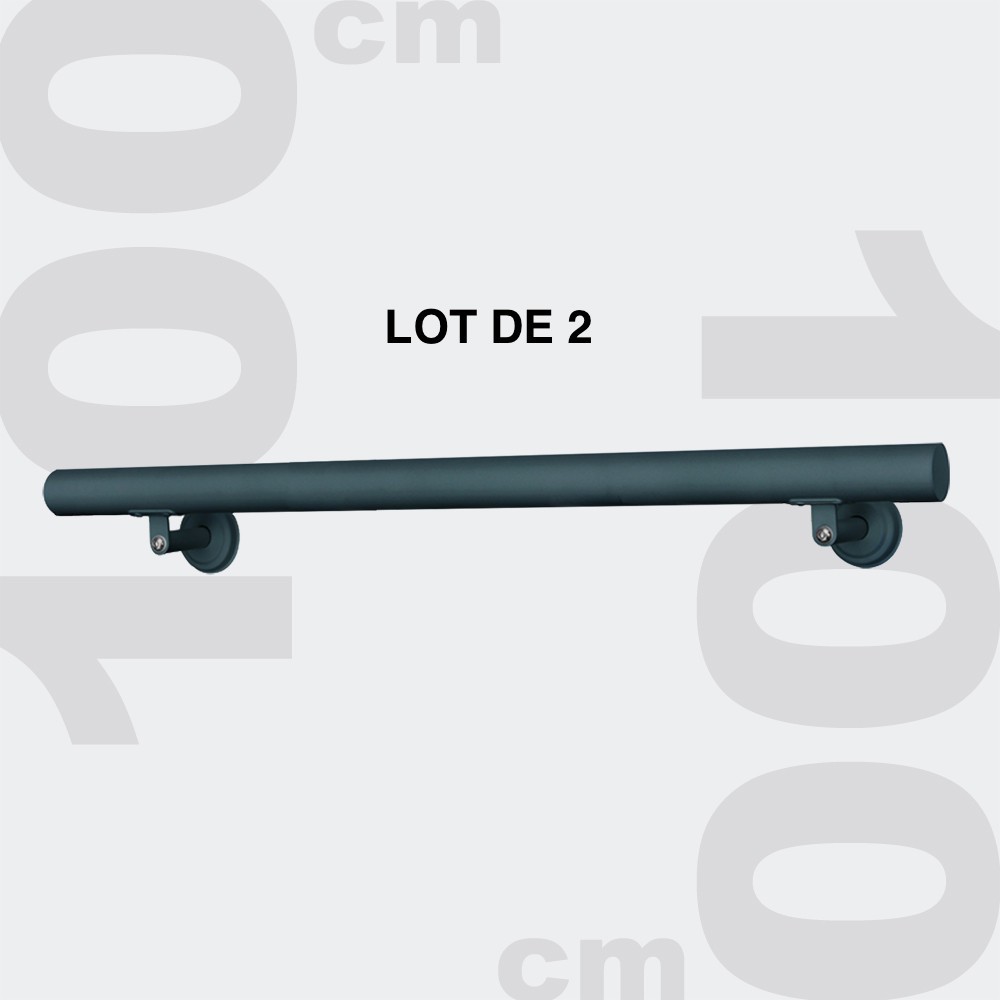 Lot de 2 Rambardes 100 cm Grises Anthracite. Rampe, Main Courante