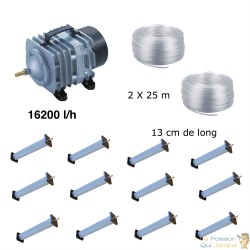 Set aération bassin de jardin 12 diffuseurs 13 cm de 30000 à 50000 litres