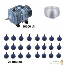 Set aération bassin de jardin 24 boules de 30000 à 50000 litres