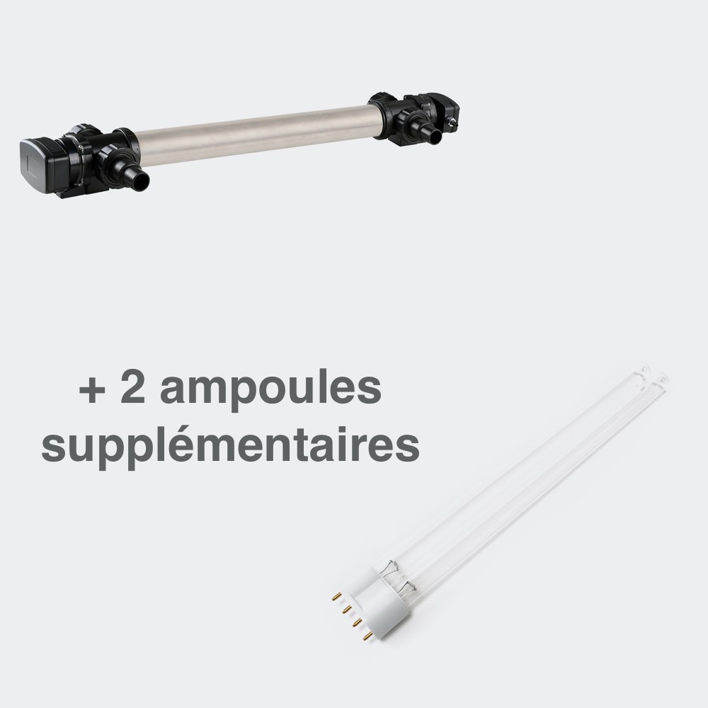 U.V INOX 110W Stérilisateur - Clarificateur pour Bassin De Plus de 50 m³ + 2 Ampoules De Rechange