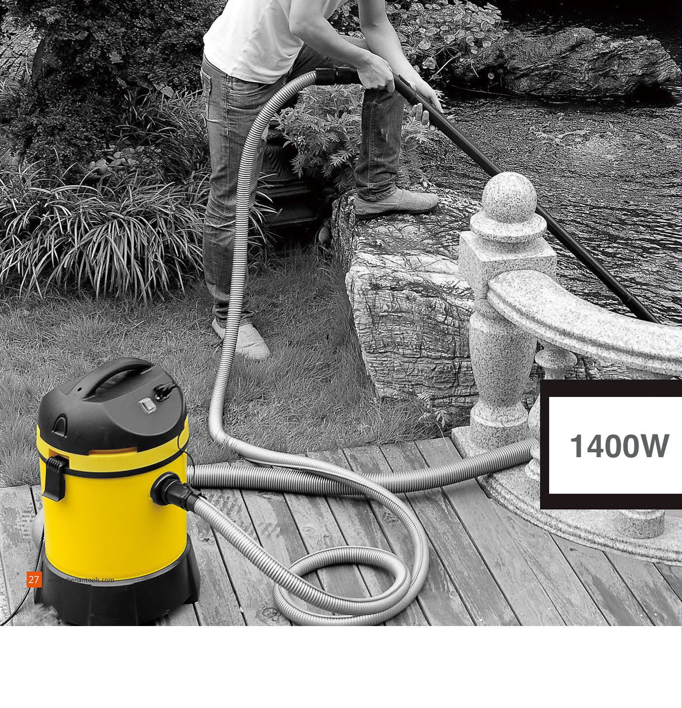 Aspirateur Bassin De Jardin - Piscines. 1400W Nettoyage De Fond, Vase Et Boue