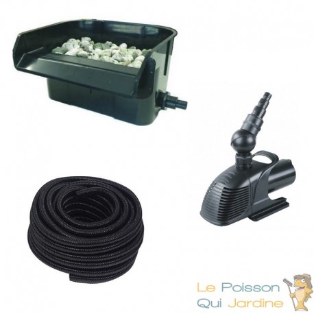 Cascade - lame d'eau 30 cm + pompe + tuyau pour bassin de jardin