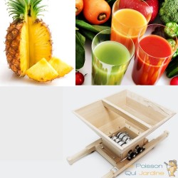 Presse-Fruits Manuel En Bois De Chêne À Manivelle, Capacité : 7 Litres