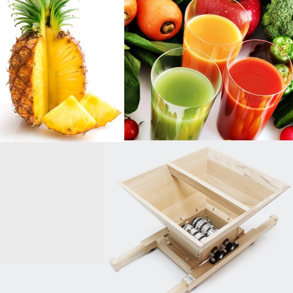 Presse-Fruits Manuel En Bois De Chêne À Manivelle, Capacité : 7 Litres