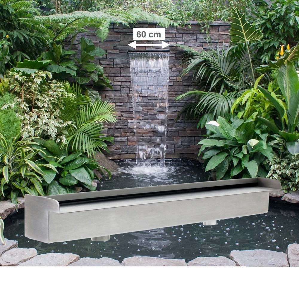 Cascade - Lame D'Eau 60 cm Inox Pour Bassin De Jardin