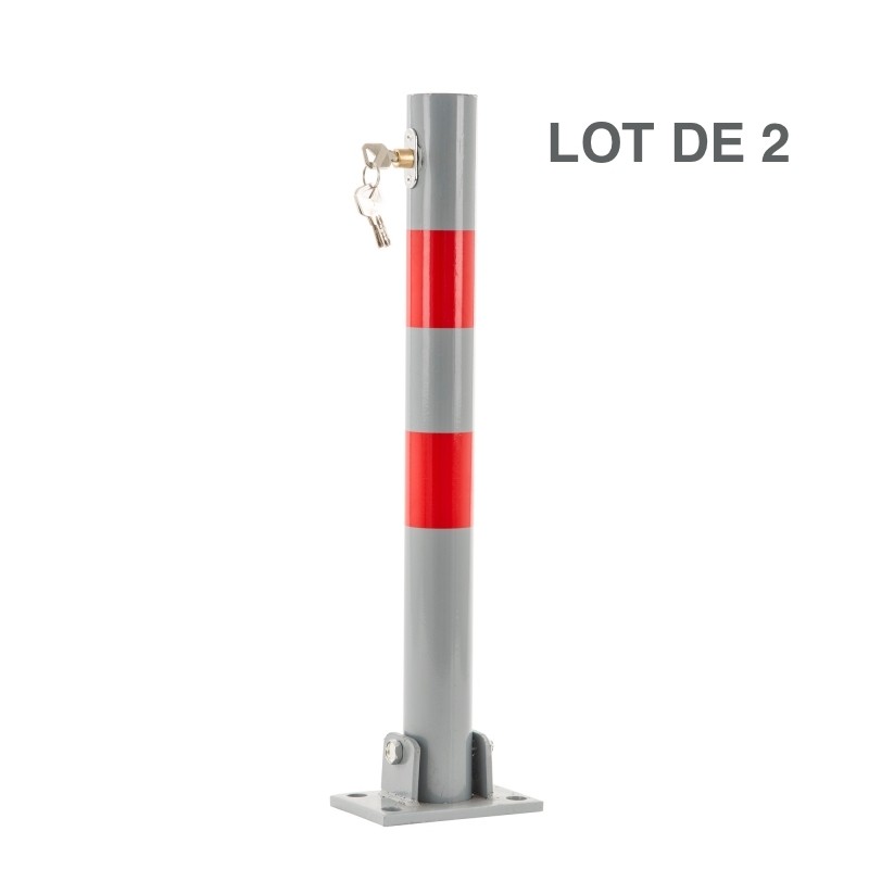 Lot 2 Barrières Ronde Bloque Parking Et De Stationnement. 70 cm Haut