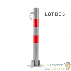 Lot 5 Barrières Ronde Bloque Parking Et De Stationnement. 70 cm Haut