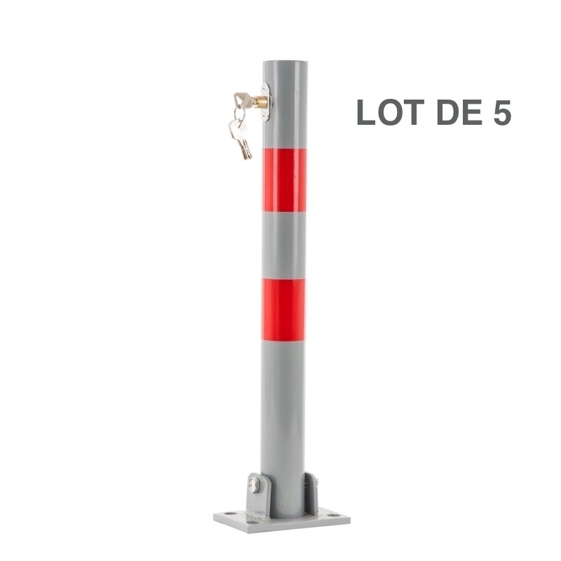 Lot 5 Barrières Ronde Bloque Parking Et De Stationnement. 70 cm Haut