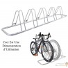 Rangement - Râtelier 5 Vélos Avec Fixation Au Sol - Rack 1 Niveau