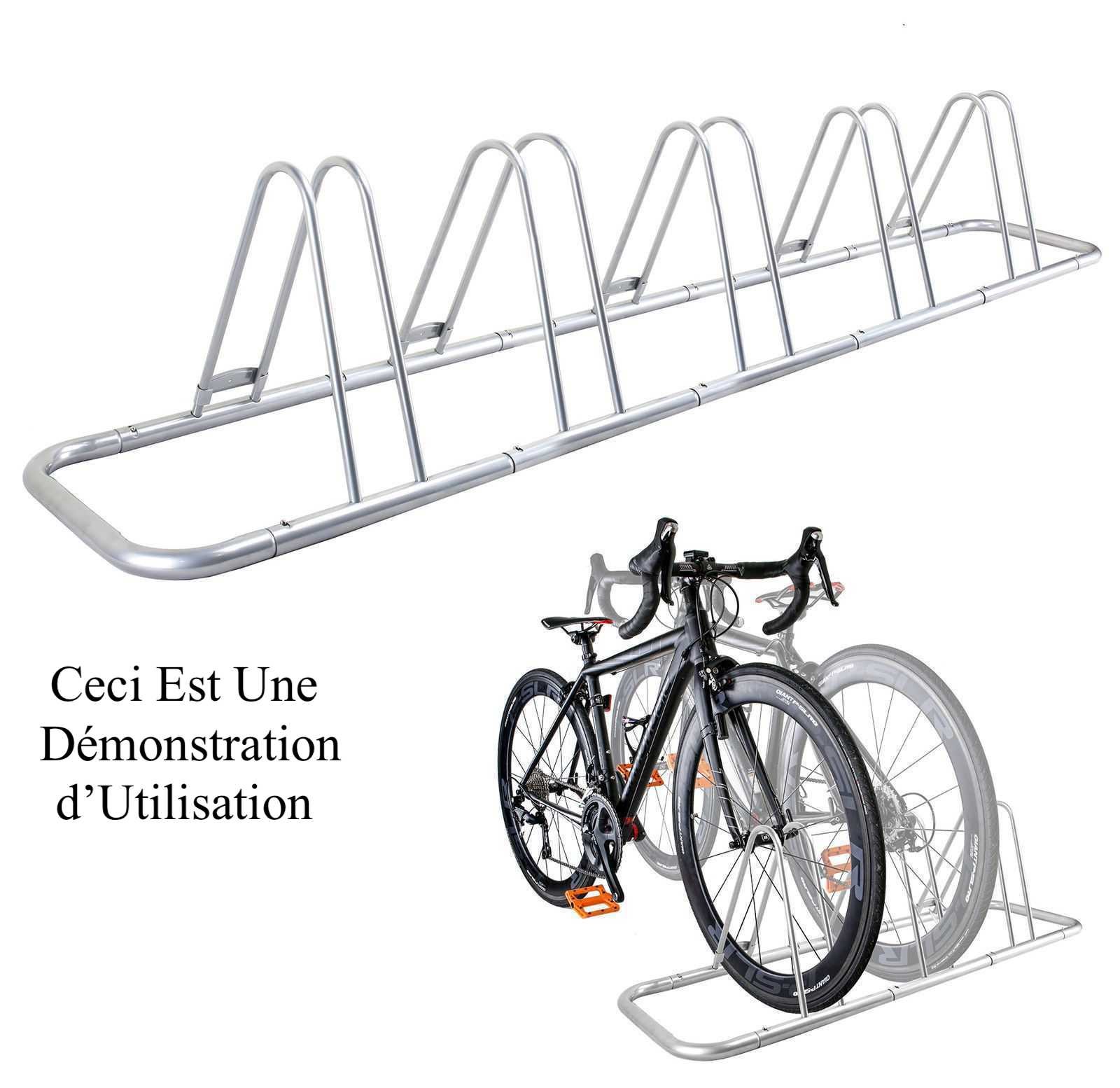 Rangement - Râtelier 5 Vélos Avec Fixation Au Sol - Rack 1 Niveau