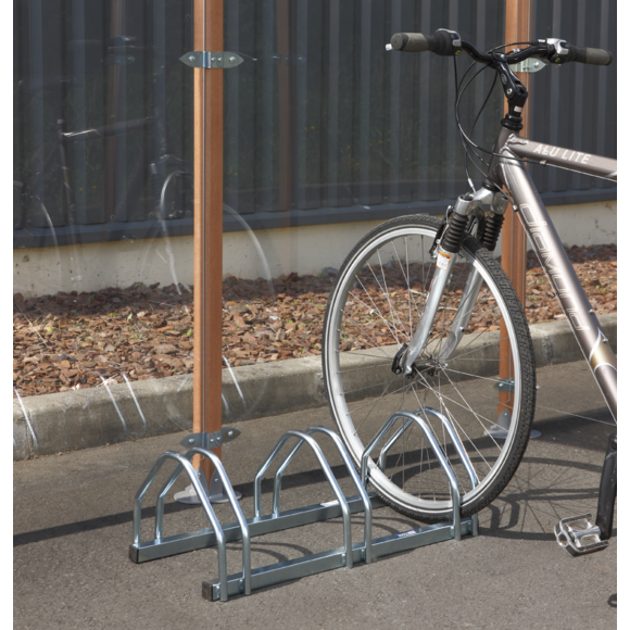 Rangement - Râtelier 3 Vélos, Fixation Au SoL, Longueur 71cm, 1 niveau