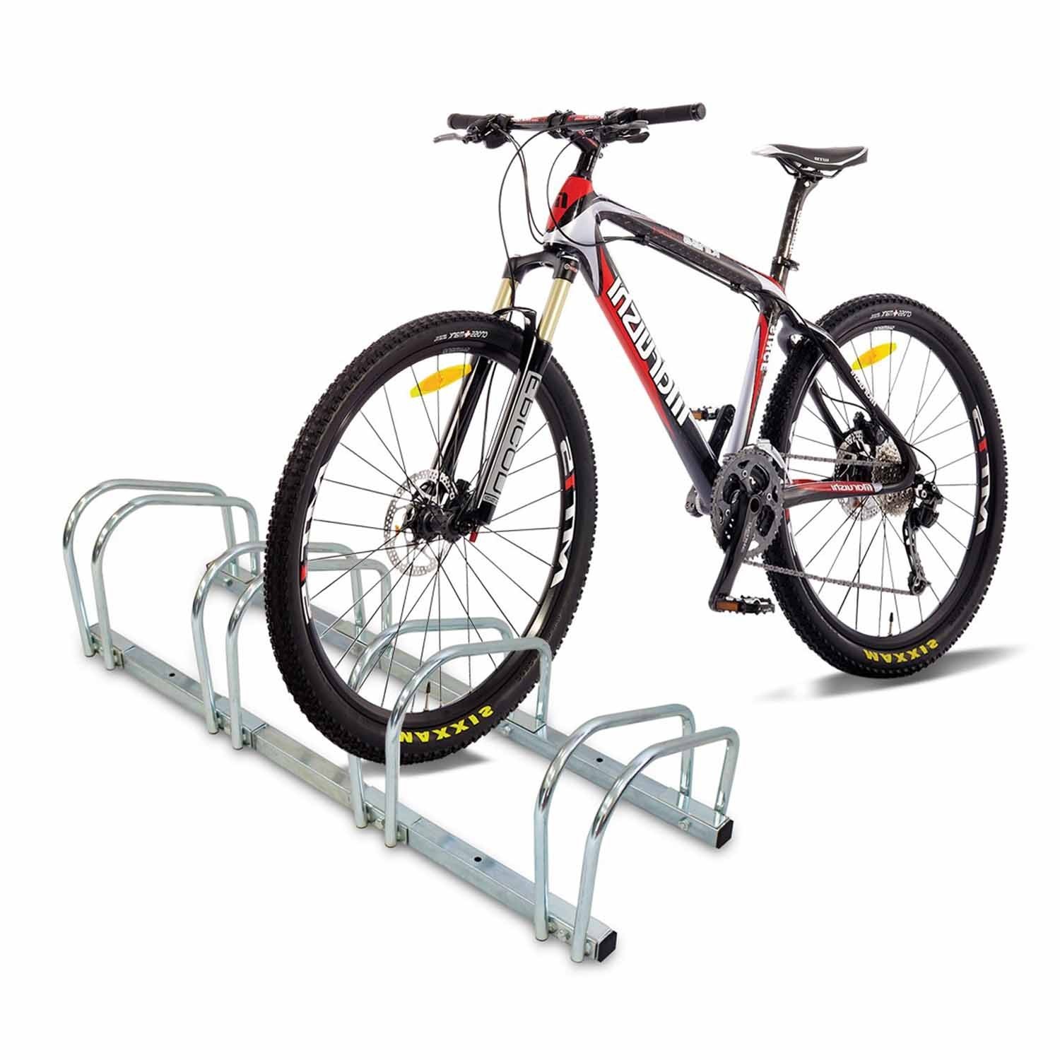 Râtelier 4 vélos au sol - Système Porte-Vélo - Support pour 4 vélos en  acier galvanisé - Râtelier de rangement de vélos