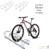Lot De 2 Râteliers 4 Vélos, Fixation Sol, Longueur 96cm, 1 niveau