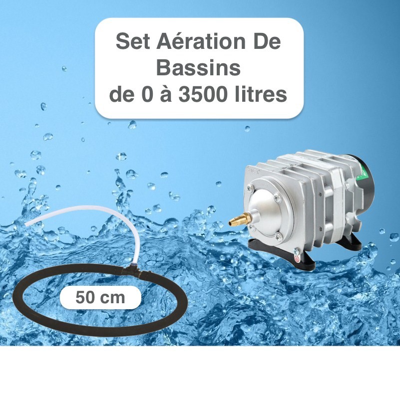 Set aération Diffuseur Poreux 50 cm pour bassin de jardin de max. 3,5 m³