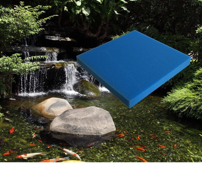 Mousse Bleue : 50 X 50 X 5 moyenne pour filtration bassin et aquariums 20 ppi