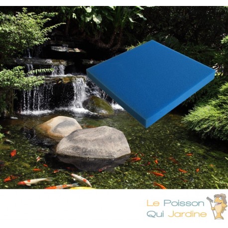 Mousse Bleue : 50 X 50 X 10 alvéolage fin pour bassin et aquariums 30 ppi