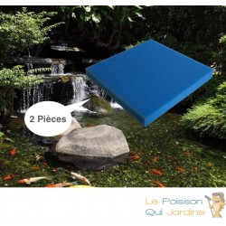 Lot de 2 Mousses : 50 X 50 X 5 alvéolage gros 30 ppi pour bassins et aquariums