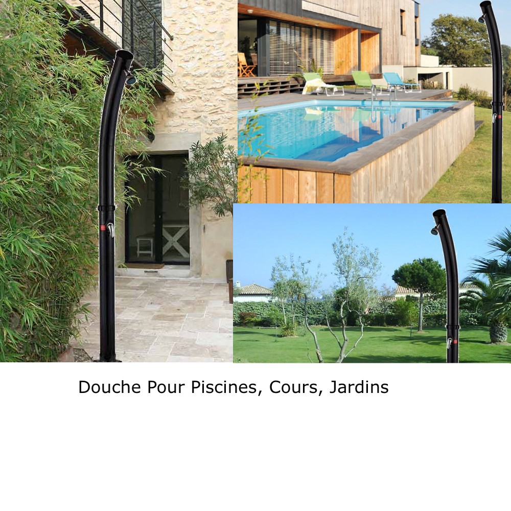 Douche Incurvée Solaire Pour Piscines, Campings, Jardin, Avec Mitigeur