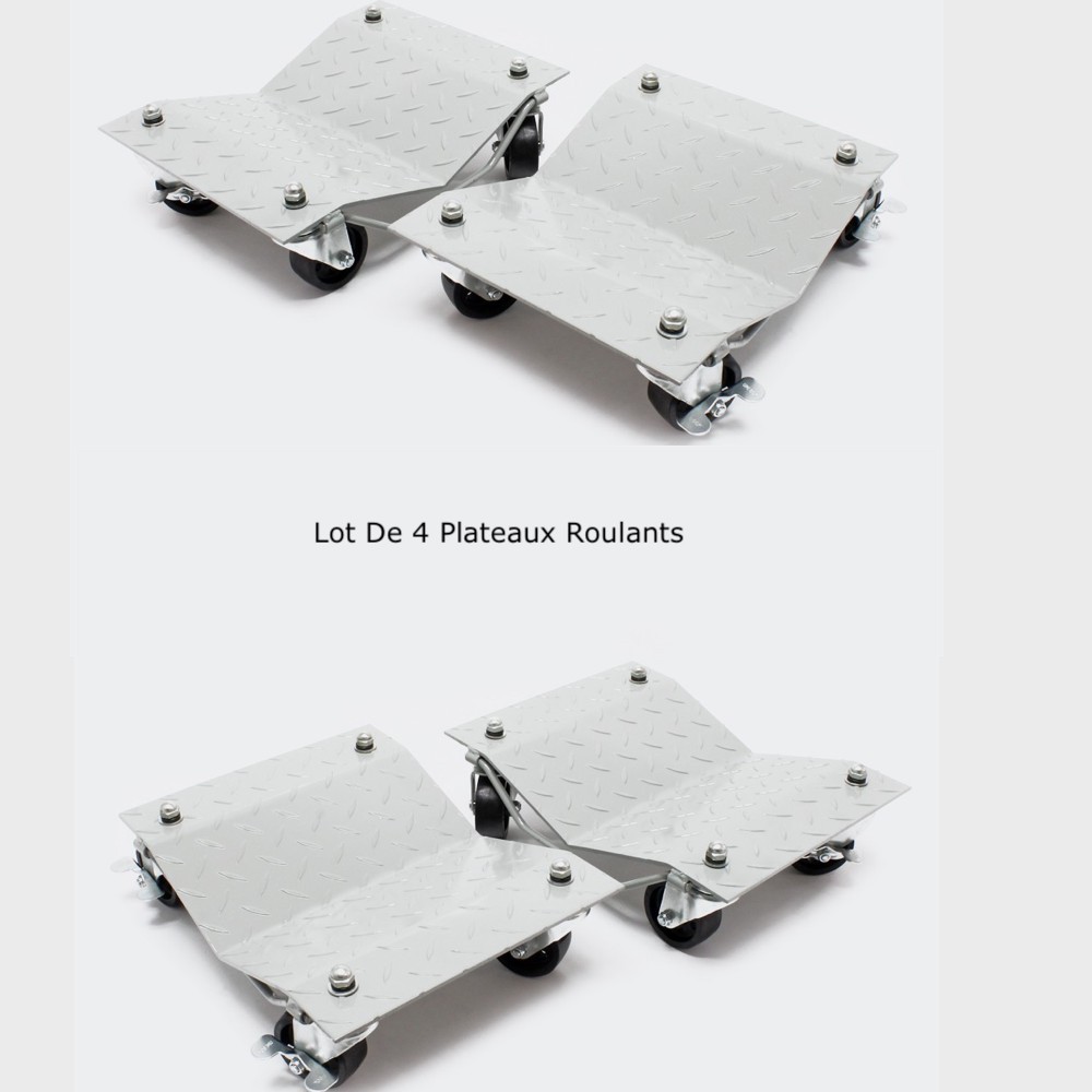 Lot De 4 Plateaux Roulants, Chariot De Déplacement, Jusqu'à 680 kg