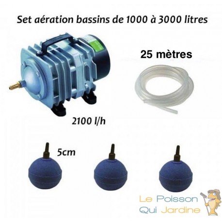 Set aération bassin de jardin de 1000 à 3000 litres. Tout inclus. Meilleure Vente