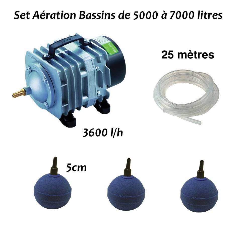 Set Aérateur Bulleur Bassin De Jardin De 5000, 6000 Et 7000l