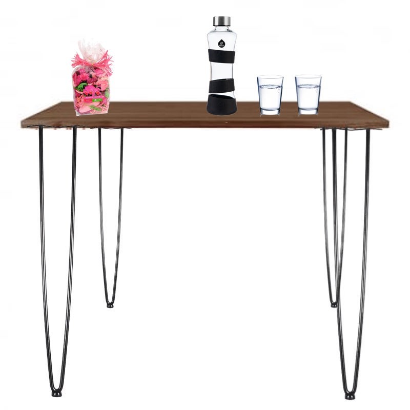 4 Pieds De Table Avec Protection, Noir, 86 cm, Design Loft, Industriel