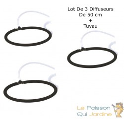 3 Diffuseurs D'Air Poreux 50 cm Pour Bassins De Jardin + Tuyau