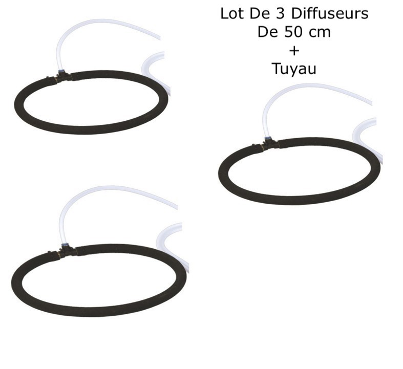 3 Diffuseurs D'Air Poreux 50 cm Pour Bassins De Jardin + Tuyau